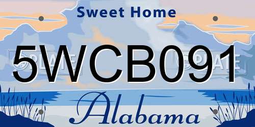 5WCB091 Alabama License Plate