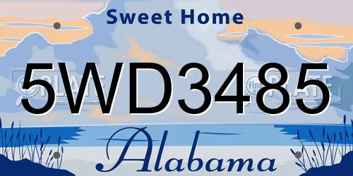 5WD3485 Alabama License Plate