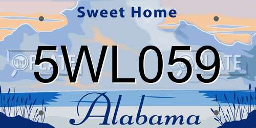 5WL059 Alabama License Plate