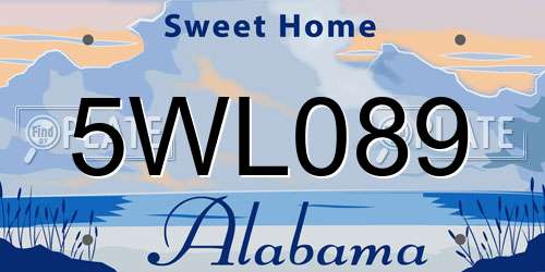 5WL089 Alabama License Plate