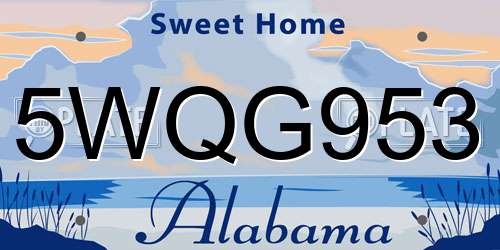 5WQG953 Alabama License Plate