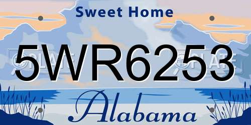 5WR6253 Alabama License Plate