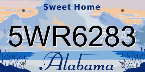 5WR6283 Alabama License Plate