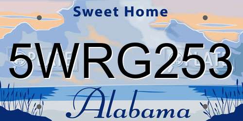 5WRG253 Alabama License Plate