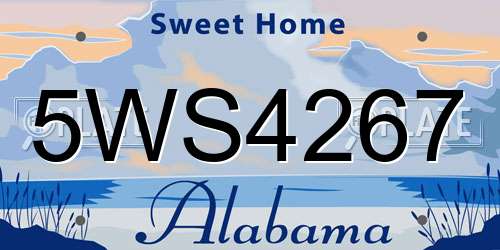 5WS4267 Alabama License Plate