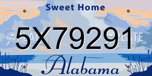 5X79291 Alabama License Plate