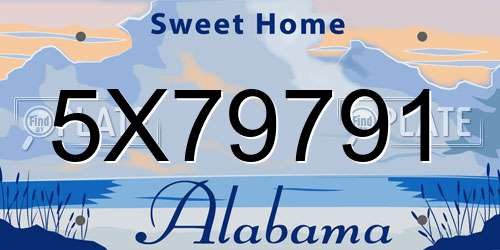 5X79791 Alabama License Plate