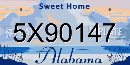5X90147 Alabama License Plate