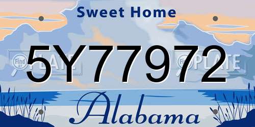 5Y77972 Alabama License Plate