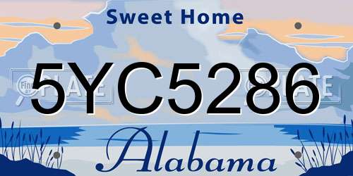 5YC5286 Alabama License Plate