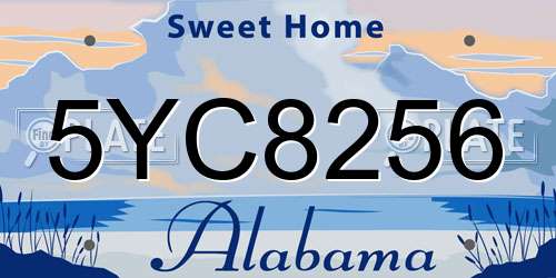 5YC8256 Alabama License Plate