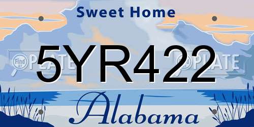 5YR422 Alabama License Plate