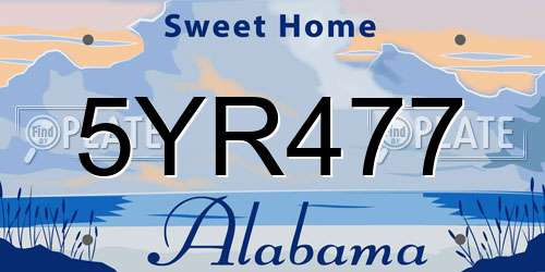 5YR477 Alabama License Plate