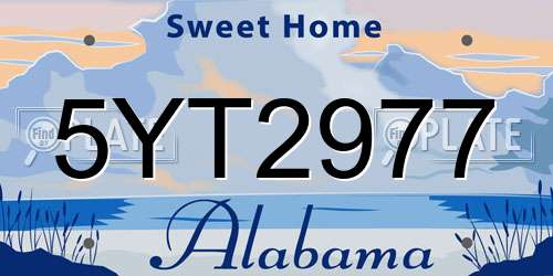 5YT2977 Alabama License Plate