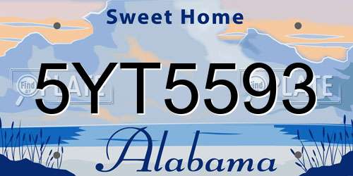 5YT5593 Alabama License Plate