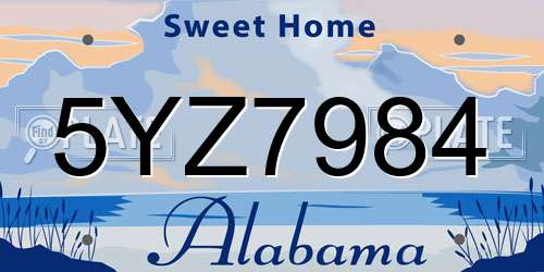 5YZ7984 Alabama License Plate