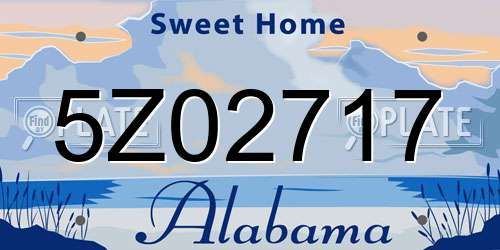 5Z02717 Alabama License Plate