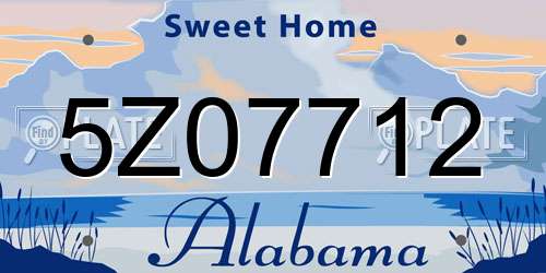 5Z07712 Alabama License Plate