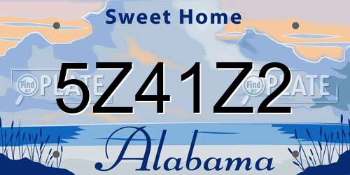 5Z41Z2 Alabama License Plate