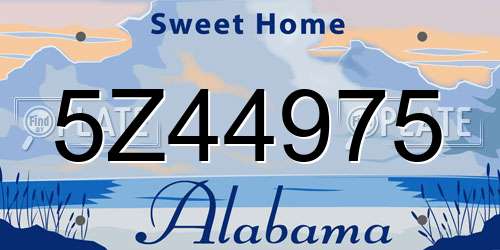 5Z44975 Alabama License Plate