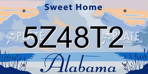 5Z48T2 Alabama License Plate