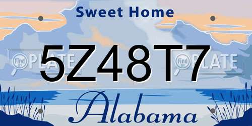 5Z48T7 Alabama License Plate
