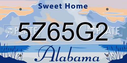 5Z65G2 Alabama License Plate