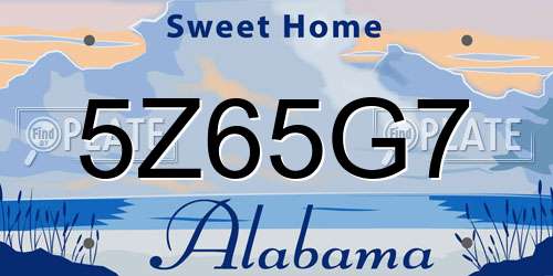 5Z65G7 Alabama License Plate