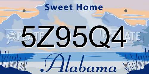 5Z95Q4 Alabama License Plate