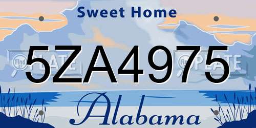 5ZA4975 Alabama License Plate