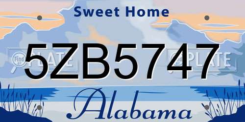 5ZB5747 Alabama License Plate
