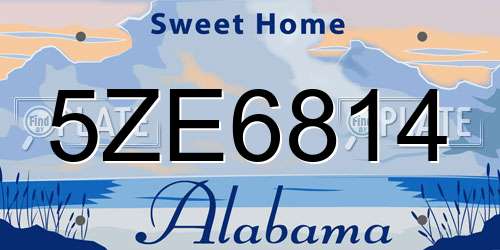 5ZE6814 Alabama License Plate