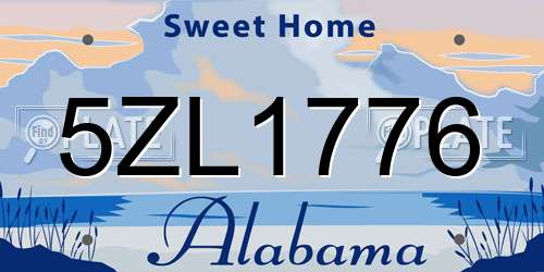 5ZL1776 Alabama License Plate
