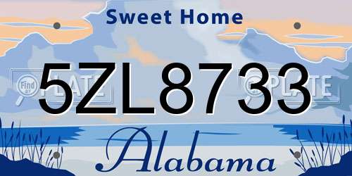 5ZL8733 Alabama License Plate