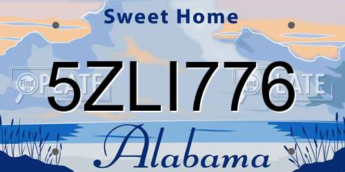 5ZLI776 Alabama License Plate