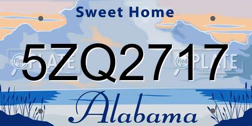 5ZQ2717 Alabama License Plate