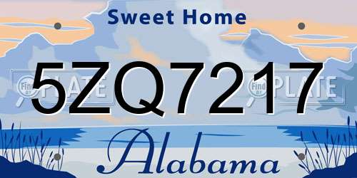 5ZQ7217 Alabama License Plate