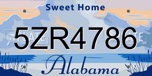 5ZR4786 Alabama License Plate
