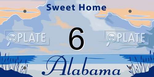 6 Alabama License Plate