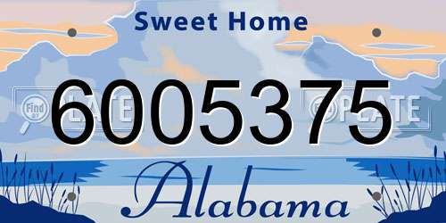 6005375 Alabama License Plate