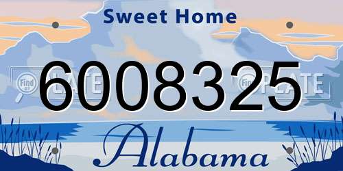 6008325 Alabama License Plate