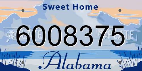 6008375 Alabama License Plate