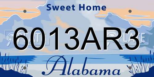 6013AR3 Alabama License Plate