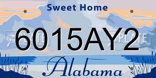 6015AY2 Alabama License Plate