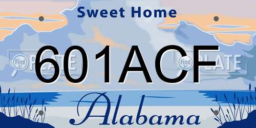 601ACF Alabama License Plate