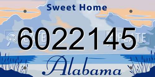 6022145 Alabama License Plate
