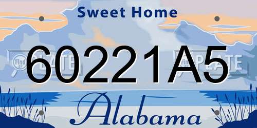 60221A5 Alabama License Plate
