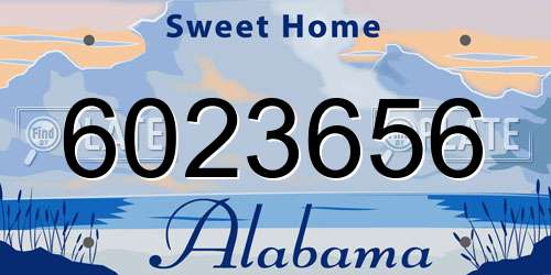 6023656 Alabama License Plate