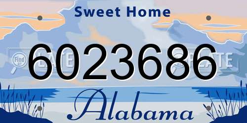 6023686 Alabama License Plate