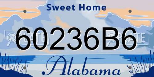 60236B6 Alabama License Plate